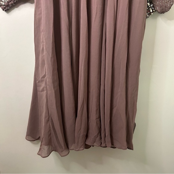 NWT ASOS Design Mauve Purple Long Sleeve Beaded Embellished Midi Dress - Picture 5 of 11
